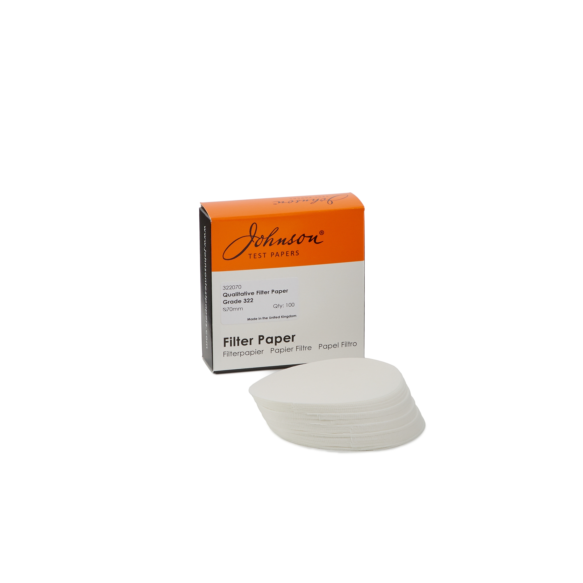 Wet-strengthened Fast Filter Papers 70mm